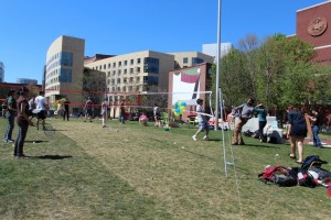 Field day lawn games on Centennial Commons