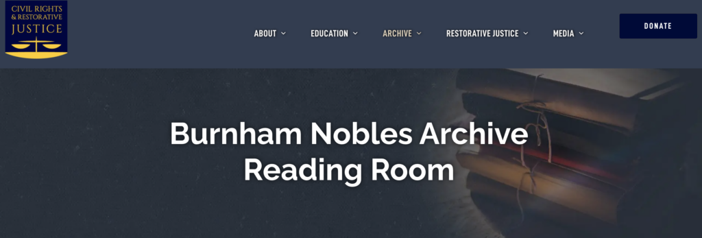 Burnham-Nobles Reading Room Website Screenshot