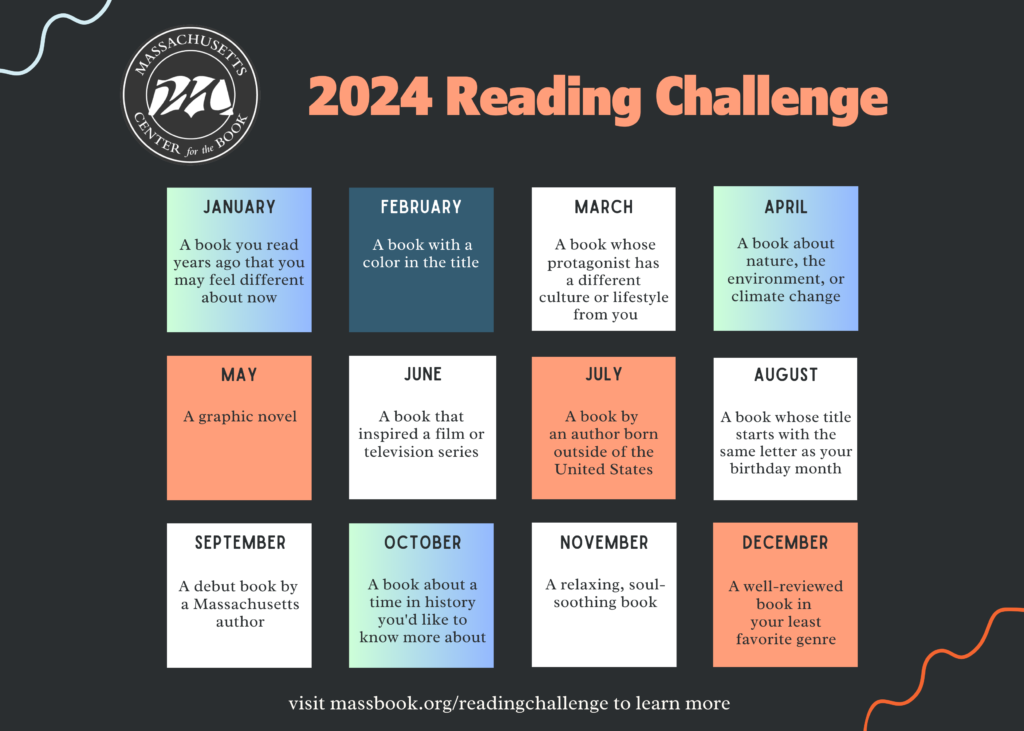 2024 Reading Challenge topics by month